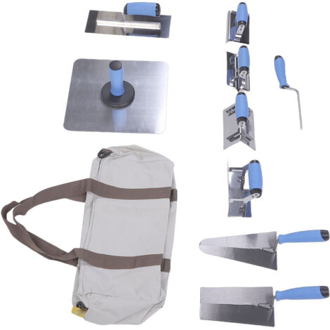 Ensemble de truelle à béton, coin intérieur et extérieur, truelles à main, outils de plâtrage de maçonnerie avec poêle et sac de rangement Portable