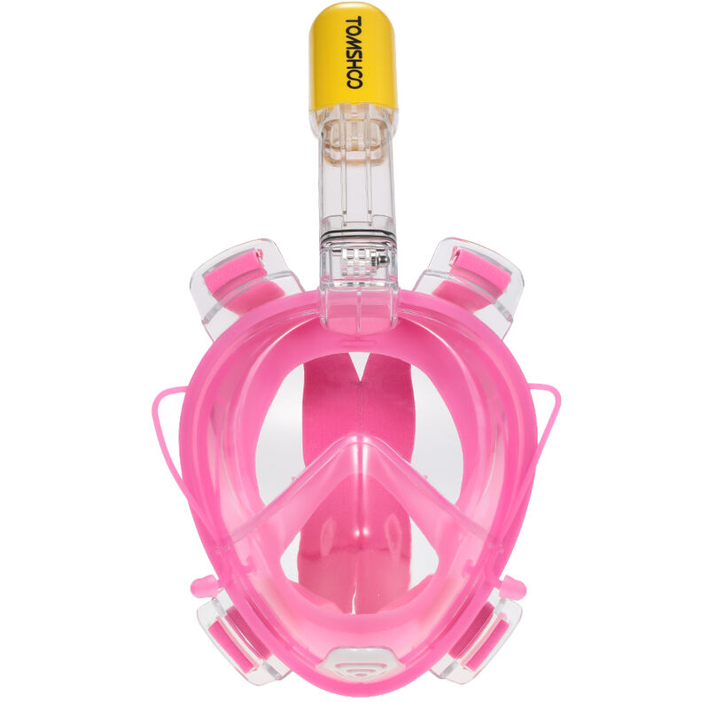 Ensemble De Tuba Avec Lunettes De Plongee Seche Complete Pour Adultes, Avec Support Gopro, Rose, Taille L/Xl