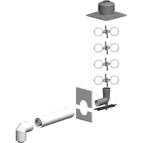 Ensemble de tube Atec PolyTwin avec raccord en plastique DN 80/125 - DN 80
