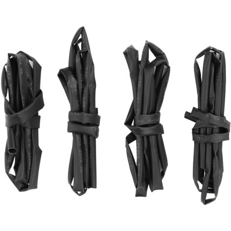 Ensemble de Tubes Rétractables Polyoléfine 4 Tailles 3mm 4mm 5mm 6mm - Longueur 1 Mètre