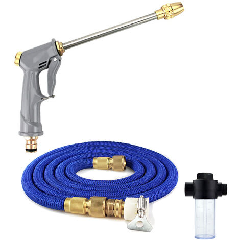 Ensemble de tuyaux télescopiques haute pression anti-fuite pour lavage de voiture tuyau d'arrosage extensible moniteur hydraulique bouteille en mousse buse de pulvérisation d'eau en métal 3 modèles po