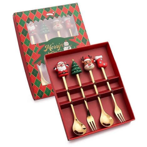 Ensemble de vaisselle de Noël (cuillère et fourchette) - Service de table AA illustré