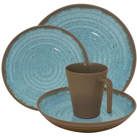 Ensemble de vaisselle Ocean 16 pcs Mélamine Bleu Eurotrail - Bleu