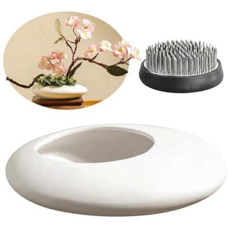 Ensemble de vases en céramique sentimentale, composition florale en forme de galets, blanc