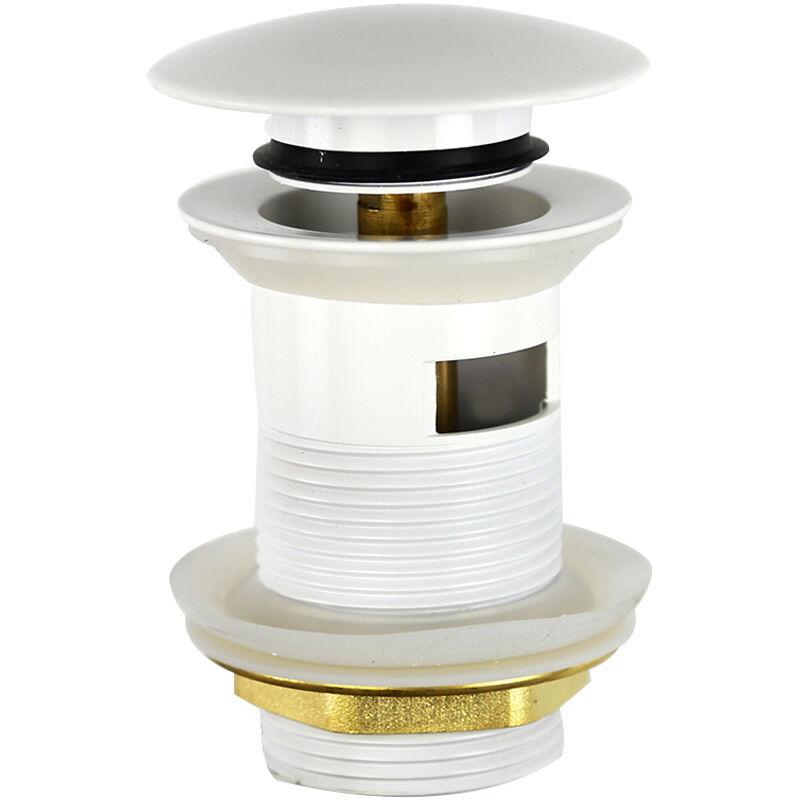 Ensemble de vidage universel pour lavabo ensemble Vidange push-and-pop avec trou de trop-plein (blanche)