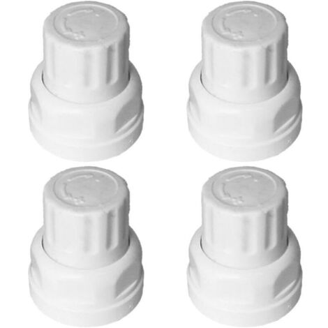 Ensemble de volants pour radiateur avec 4 volants de robinet manuels, bouchons de vannes de radiateur à insert en plastique blanc pour interrupteurs à volant de collecteur de chauffage au sol (