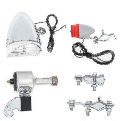 Ensemble d'éclairage dynamo pour vélo, phare avant, feu arrière, éclairage LED pour vélo motorisé, dynamo à friction