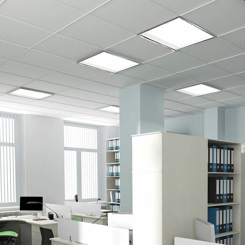 Etc-shop - Lot de 5 spots encastrables LED plafonniers lampes grille aluminium blanc chambre