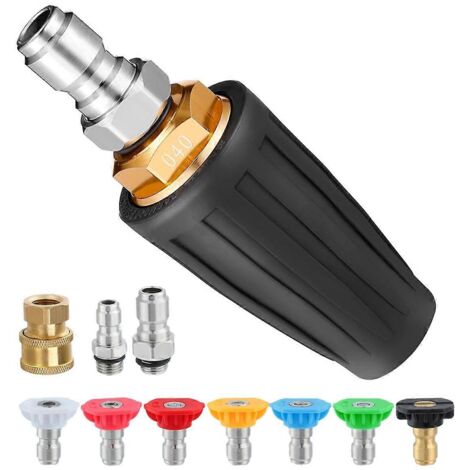 Ensemble d'embouts pour nettoyeur haute pression 4000 PSI - Buse turbo efficace pour nettoyeur haute pression (voir illustration)