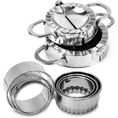 Ensemble d’emporte-pièce à Raviolis, Lot de 2 Moules a Chaussons Acier Inoxydable Ustensiles pour pâtes Moule et Pâte Pression Boulette Pie Maker Wrapper Découpe Pâte Accessoires de Cuisine