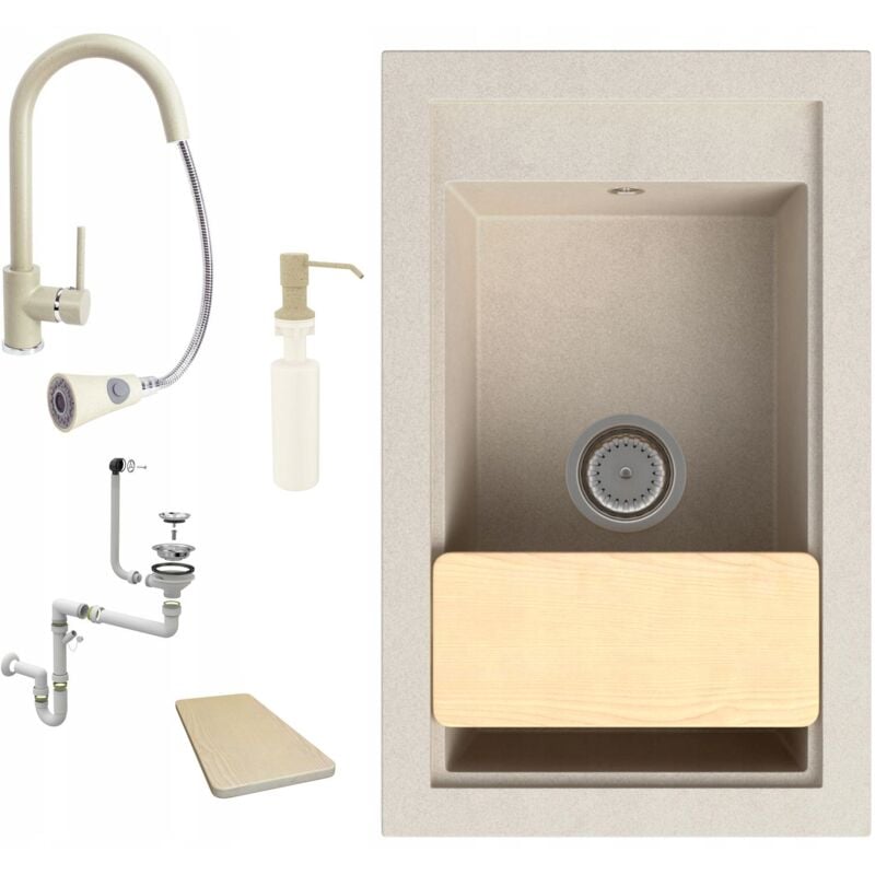 Granitan - ensemble d'évier en granit à un seul bac+++