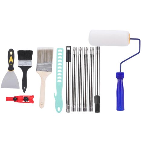 Ensemble d'extension de pinceau à peinture, rouleau de 4 pouces avec poteaux d'extension réglables, brosses à pince universelles pour peinture professionnelle de maison