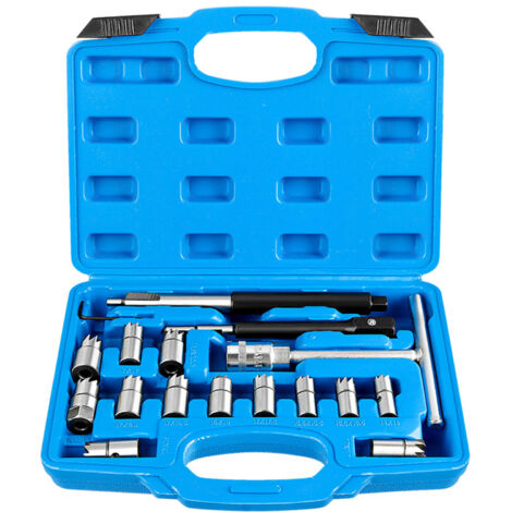Ensemble d'injecteurs Diesel, nettoyeur de siège, Kit d'outils de démontage, alésoir universel, Valve de réparation plate, 17 pièces