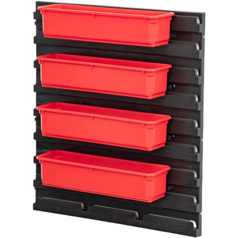 Qbrick - System Container Set Nr. 4 Paroi d'atelier 39 x 35 cm avec 4 étagères pour pro Organizer 100 Expert / 200 Expert / pro Drawer 3