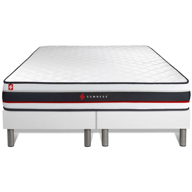 Somness - Ensemble matelas sommier Form 160 x 200 cm - Couleur : Blanc