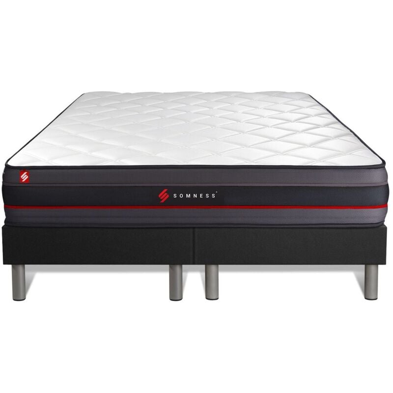 Somness - Ensemble matelas sommier Regen 180 x 200 cm - Couleur : Noir