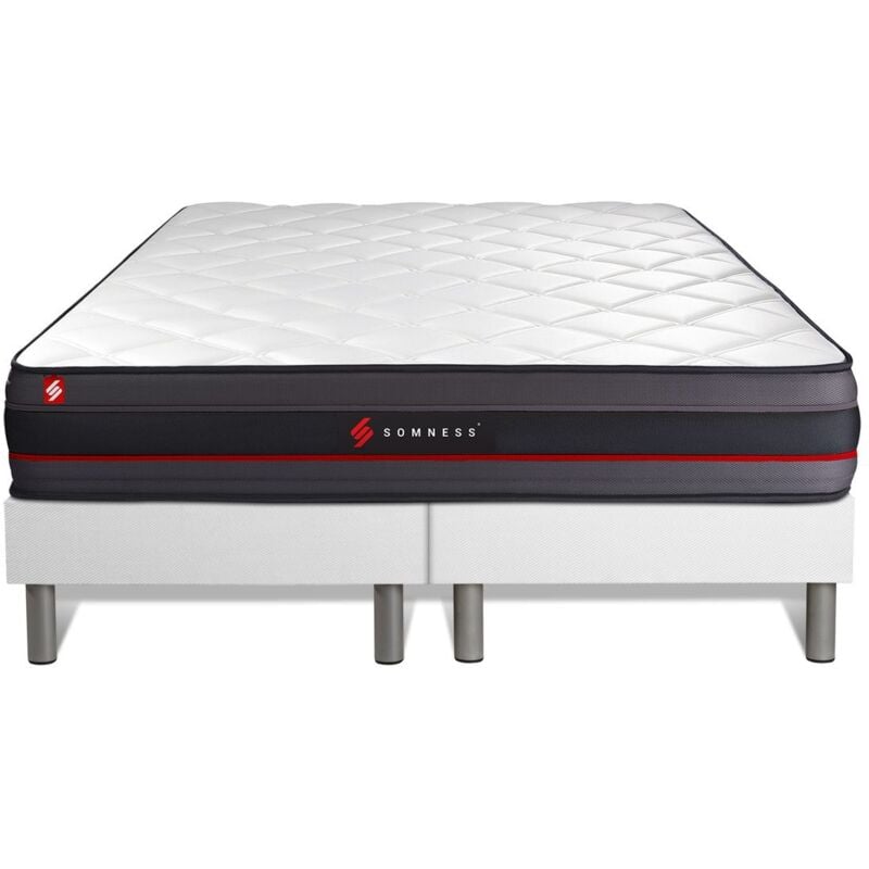 Somness - Ensemble matelas sommier Regen 160 x 200 cm - Couleur : Blanc