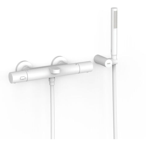 Ensemble douche bain-douche thermostatique Blanc mat - TRES 19017429BM