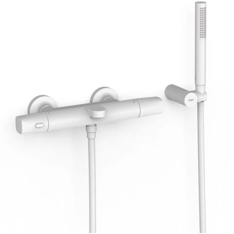 Ensemble douche bain-douche thermostatique Blanc mat - TRES 19017449BM