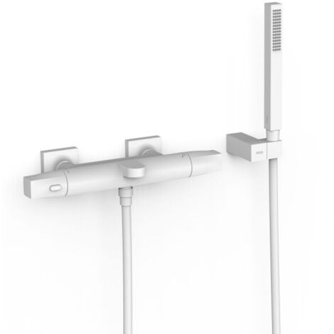 Ensemble douche bain-douche thermostatique Blanc mat - TRES 19017459BM