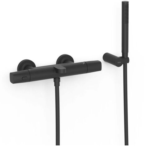 Ensemble douche bain-douche thermostatique Noir mat - TRES 19017449NM