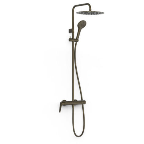 Ensemble douche mitigeur 2 voies Fuji Noir Bronze - TRES 28119101KMB