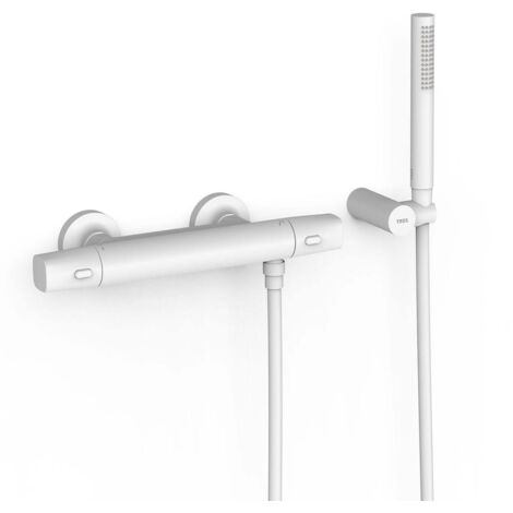 Ensemble douche thermostatique Blanc mat - TRES 19016449BM