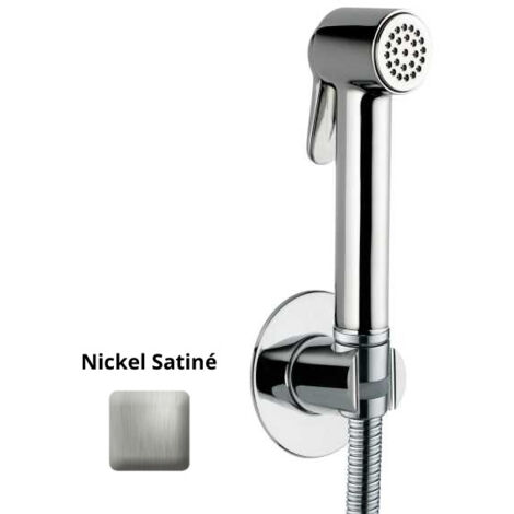 Ensemble douchette avec support et flexible en laiton 125 cm Paloma-Brass Nickel satiné - Bossini CA2001B094