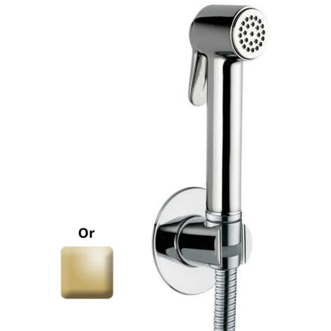 Ensemble douchette avec support et flexible en laiton 125 cm Paloma-Brass or - Bossini CA2001B021