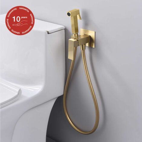 Ensemble douchette hygiénique WC SKY BATH or brossé PVD Inox S304 série SERENITY