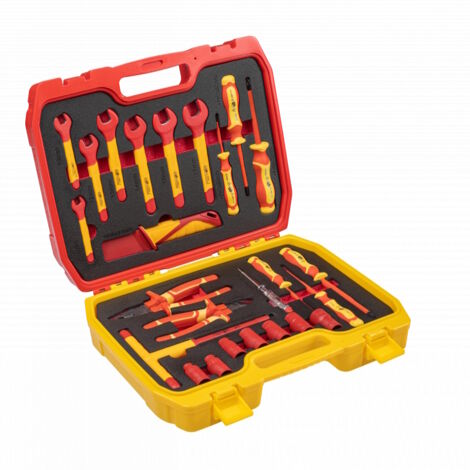 Ensemble d'outils 25 unités – Module de servante – Pour travaux intensifs – Matériaux adaptés bois dur et béton armé – Hogert - HT1E101