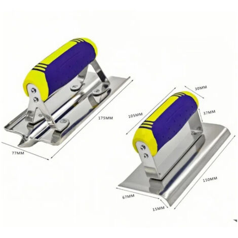 Ensemble d'outils à béton en acier inoxydable 2 pièces pour bords en béton (6 x 3 pouces, 1/2 pouce R) et couteau à rainurer (6 x 3 pouces, 1/2 pouce