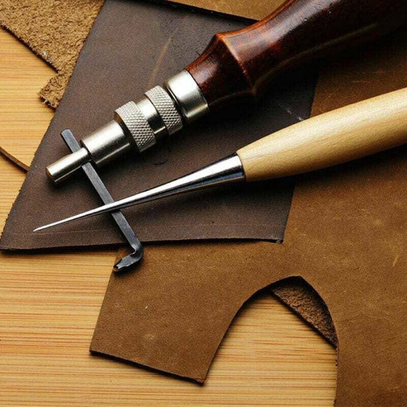 Ensemble d'outils d'artisanat en cuir de 30 pièces pour chaussures en cuir, sacs, ceintures, couture du cuir, marquage, usinage, couture et rainurage