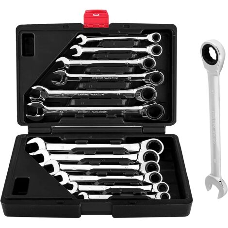 Ensemble d'outils de clé à cliquet 8-19mm clé à cliquet clé de Garage réparation de voiture et outil de réparation de bricolage jeu de clés