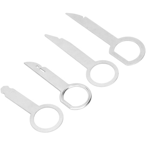Ensemble d'outils de clé de retrait d'autoradio universel, en acier inoxydable, clés de dégagement de lecteur CD, outils de remplacement pour Ford 4 pièces.