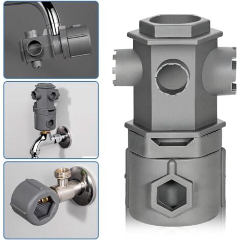 Outil Robinetterie 8-en-1 TYFYH - Clé à Pipe Multifonction - Pour Évier, Toilette, Salle De Bain - Anti-Dérapant