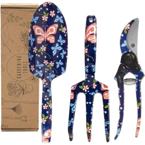 Ensemble d'Outils de Jardin, 3 Pièces Lady Main Plantation Jardinage Cadeau, Poignée Ergonomique, Succulent Bonsaï Lady Plante Outil, Sécateur, Pelles,râteau à Main