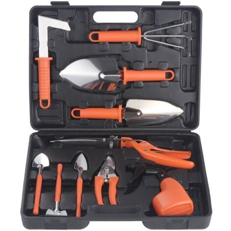 Ensemble d'outils de Jardin, D'outils de Jardinage Outils de Jardinage avec étui de Transport, Cadeaux pour Les Amateurs de Jardinage (Orange)