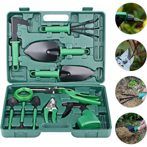 Ensemble D'outils De Jardin outils jardinage kit de Jardinage avec étui de Transport,Secateur de jardin Poignée Ergonomique Antidérapante et Antirouille Cadeau pour les amoureux du jardin