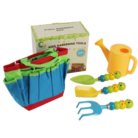 Ensemble d'outils de jardin pour enfants,5 pièces, outils de jardin pour enfants, kit d'extérieur avec outils, gants de jardin pour enfants, tablier pour enfants, jouets de jardin pour enfants