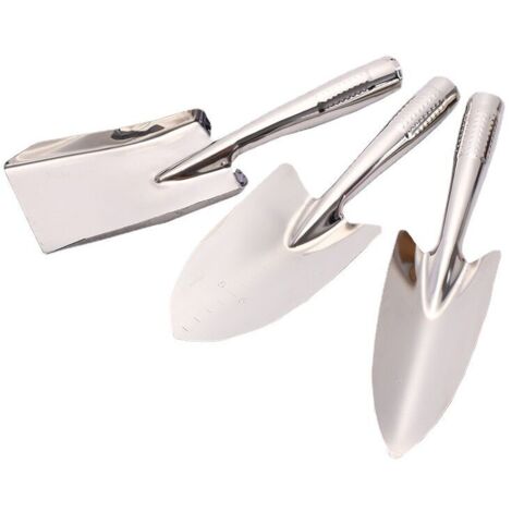 Ensemble D'outils de Jardinage, 3 Pièces Outils de Jardin en Acier Inoxydable avec Pelle à Main, Pelle Pointue, Fourche à Main et
