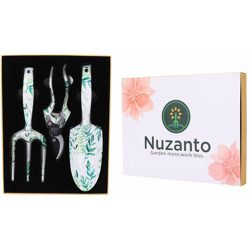 Ensemble d'outils de jardinage floral 3 pièces pour dames Nuzanto Ensemble d'outils de jardinage à la main, trousse d'outils de cadeaux de jardin