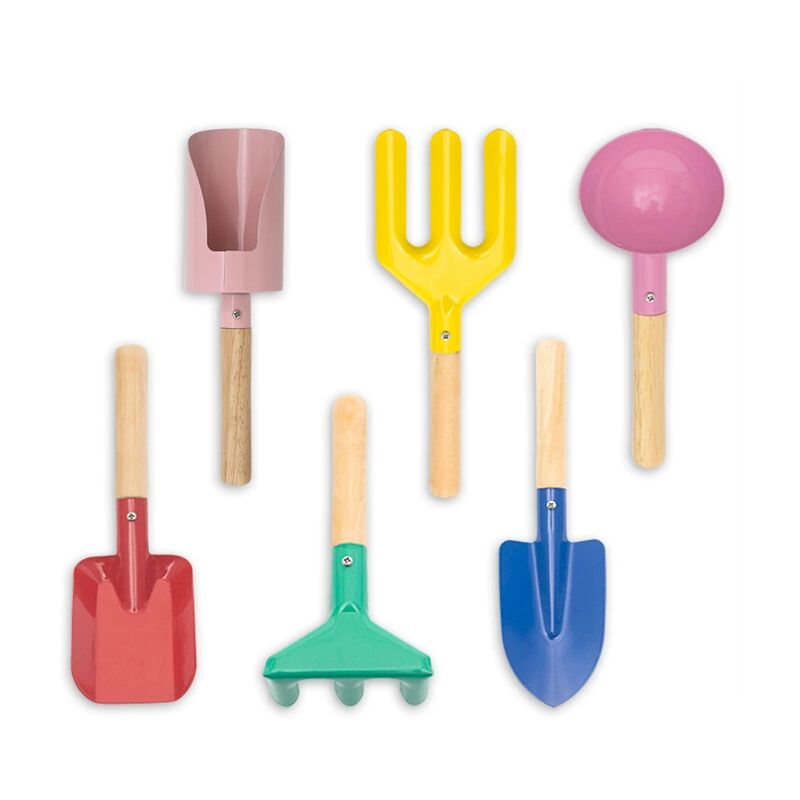 Ensemble d'outils de jardinage pour enfants de 6 pièces, jouets de bac à sable de plage pour enfants, comprenant une pelle cylindrique pour enfants,