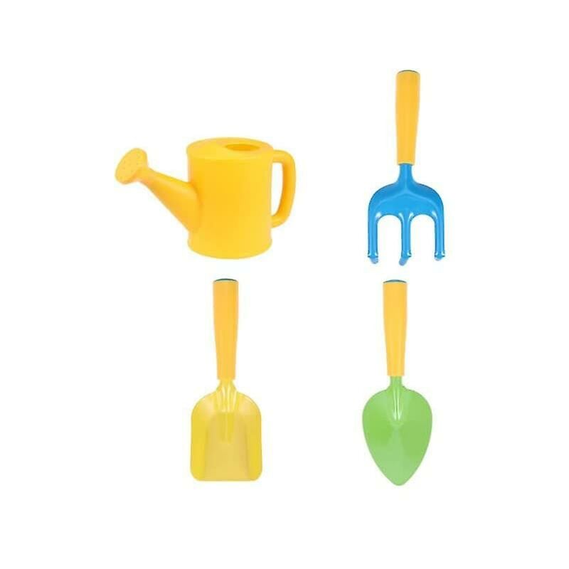 Ahlsen - Ensemble d'outils de jardinage pour enfants, Mini râteau, fourchette, arrosoir, ensemble de jeu de simulation, jouet éducatif d'entretien