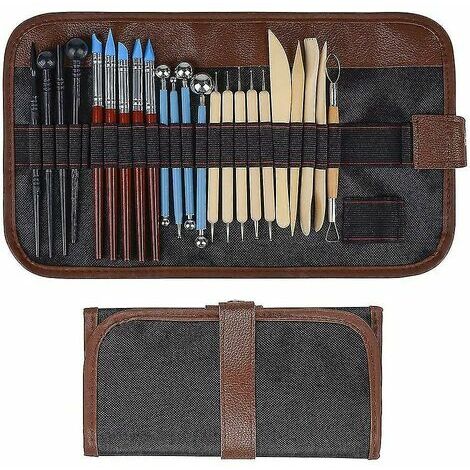 Ensemble d'outils de modélisation d'outil d'argile d'outil en céramique de 24pcs, outil de poterie pour l'argile en céramique, bougies de cire
