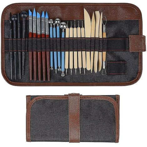 Ensemble d'outils de modélisation d'outils d'argile d'outil en céramique de 24 pièces, outil de poterie pour l'argile en céramique, bougies de cire,