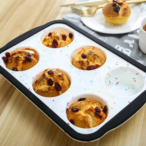 Ensemble d'outils de moule de cuisson antiadhésif en silicone 6in1, qualité alimentaire gratuite pour muffin beignets Pizza Tiramisu gâteau étain plateau ensemble de feuilles de moule CHAM