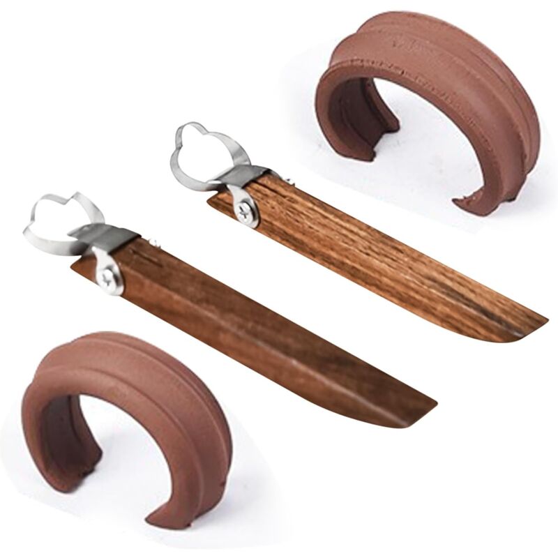 Ensemble d'outils de sculpture de tasse à thé en argile, spatule de sculpture en bois pour poignées de tasse à thé en céramique 2 pièces