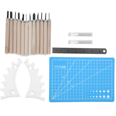 Ensemble d'outils de sculpture sur bois, support à main professionnel en acier au manganèse, 12 pièces, D1