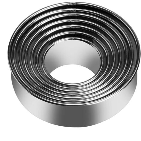 Ensemble d'outils d'emballage de coupeur d'emballage de boulette d'acier inoxydable de 5 pièces (fabricant de biscuits à bord plat rond, coupeur de boulette chinois, presse à gâteau